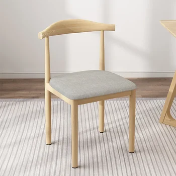 Стол за хранене Стол за домашно обучение на студенти Стол Модерен минималистичен стол за ресторант Iron Art Ox Horn Chair
