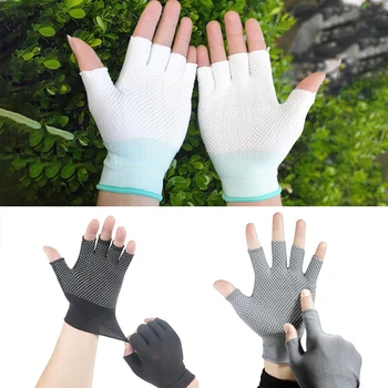 1 чифт летни ръкавици за колоездене половин пръст против хлъзгане против пот велосипедни ръчни ръкавици дишащи пътни велосипеди за езда спортни ръкавици