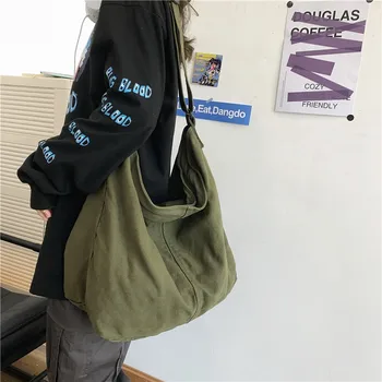 Модни платно чанти за жени чанти рамо чанта голям капацитет плътен цвят чанти купувачи чанти случайни женски кръст тялото чанта