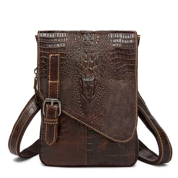 Мъже крокодил класически куфарче ретро мъж естествена кожа рамо чанта пратеник чанта мъже луксозен дизайнер чанта мъжка чанта