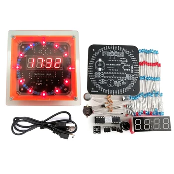DIY въртящ се цифров LED дисплей модул аларма електронен цифров часовник комплект 51 SCM учебна дъска 5V DS1302
