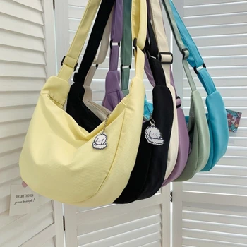 Чанти за рамо Жени Solid Harajuku All-match прости многофункционални чанти голям капацитет Crossbody чанти за жени тийнейджъри чантата 1
