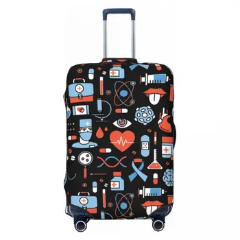 Персонализирана карикатура медицинска сестра багаж покритие протектор мода пътуване куфар защитно покритие за 18-32 инча