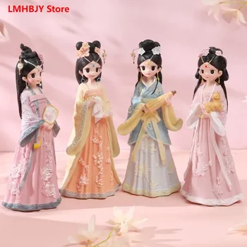 LMHBJY Palace Antique Piano Chess Calligraphy and Painting Girl Series Nightlight Ornaments Girl Heart Home Bedroom Resin Crafts