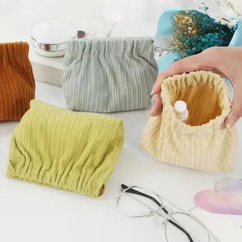 4Pcs еластична чанта за съхранение кадифе преносимо червило бижута организатор торбичка пътуване жени коса вратовръзка клип аксесоари
