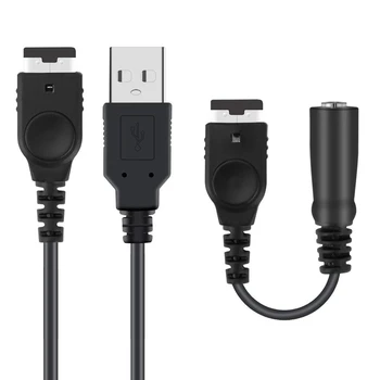 ABGZ-3X зарядно кабел и 3.5MM слушалки жак адаптер кабел кабел за Nintendo Gameboy Advance GBA SP