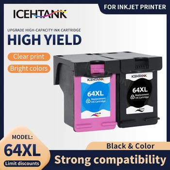 Icehtank Premium касета за мастило 64 XL Рециклирана за HP64 За HP 64XL Envy Photo 7120 7130 7132 7134 7155 7158 7164 7800 7820
