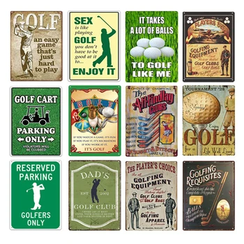 Голф спортен плакат голф паркинг само калай знак реколта метални декоративни плочи фитнес зала гараж стая стена знаци декор калай плакети