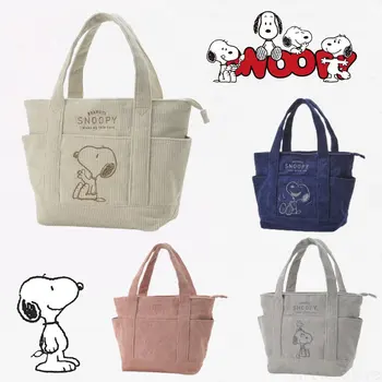 Snoopy кадифе чанта чанти за жени рамо чанти женски меки околната среда съхранение за многократна употреба момичета мода купувач мъки чанта