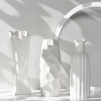 White Art Керамични цветя ваза декорация домашен декор аксесоари за хол Nordic Classic трапезария Порцелан висок вази