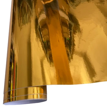 Разтеглив хром огледало злато винил обвивка самозалепващи кола стикер опаковане въздух освобождаване балон и въздух безплатно