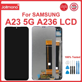 A23 5G екран за Samsung Galaxy A23 5G A236U A236B LCD дисплей цифров сензорен екран с рамка за Samsung A23 5G екран