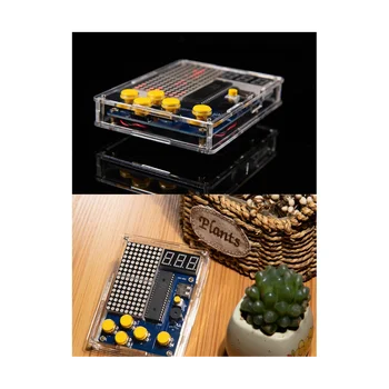 DIY Game Kit DIY Electronic Soldering Welding Tranning Set Snake Plane with Acrylic Case Pixel Game Console Making Kit