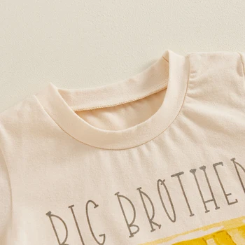 Малко дете бебе момче летни дрехи Big Brother в процес на изграждане Къс ръкав върховете къси панталони сладко бебе новородено екипировки