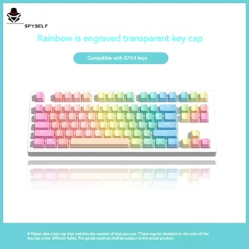 Spy Original Rainbow Key Cap Pbt Материал Термичен сублимационен процес Oem Високо положително странично гравиране Прозрачен персонализиран