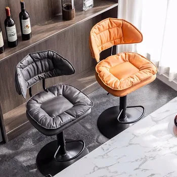 Nordic Луксозен бар стол Модерен въртящ се офис дизайн Бар стол Рецепция Lounge Рецепция Шезлонг De Bar Кухня Декорация