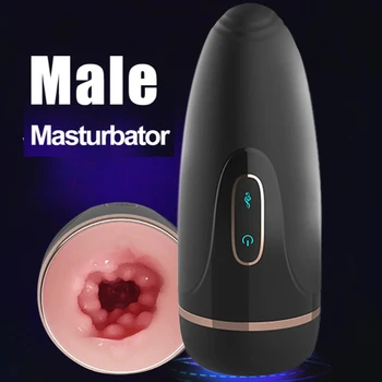 Секс играчки за мъже Истинска путка мастурбатори мъжки голям мек силиконов вагина глас взаимодействие 7 скорости силна вибрация