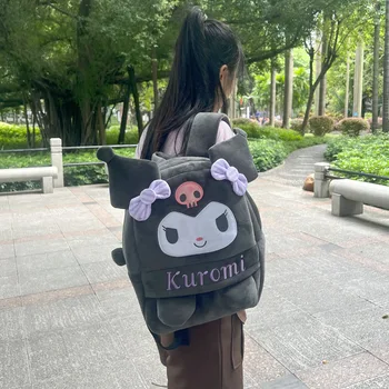 Sanrio Kuromi Cinnamoroll плюшена кукла раница Kawaii My Melody деца ученическа чанта сладък Pompom Purin карикатура чанта Jk облекло подарък