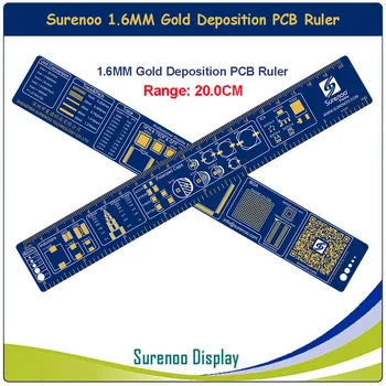 Surenoo дисплей персонализирани 1.6MM PCB злато отлагане процес владетел синьо PCBA в 20CM за инженер проект дизайн