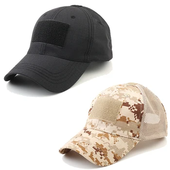 Външен камуфлаж Регулируема шапка мъже Mesh Тактически Военна армия Еърсофт Риболов Лов Туристическа шапка