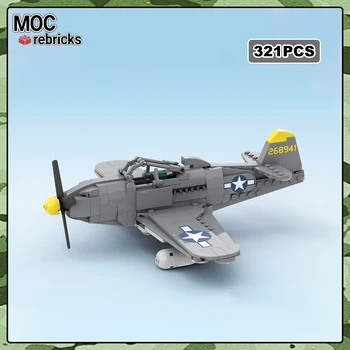 MOC-129186 ВВС на САЩ борба P-63 Kingcobra бомбардировач строителен блок WW2 изтребител събрание модел тухла играчка дете подарък